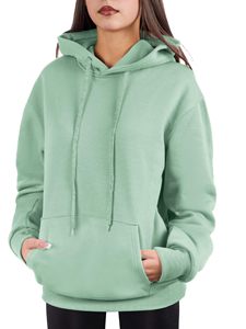 Sweat à capuche oversize pour femme avec imprimé graphique au dos, manches tombantes et ourlet côtelé pour marques de mode en marque blanche - Product Image 1