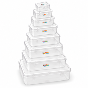 Juego de Recipientes de Almacenamiento de Plástico Transparente RIVER PLAST, Cajas Rectangulares Apilables Herméticas con Tapas, Libres de BPA, Sostenibles y Portátiles - Product Image 3