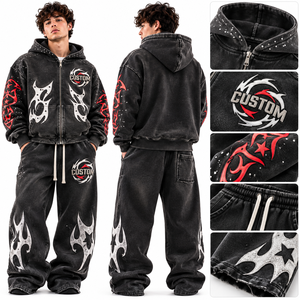 Fabricants de vêtements streetwear tendance ODM OEM avec logo personnalisé : sweats à capuche délavés à l'acide, sweats, vestes en tissu, pulls, shorts, ensembles de survêtement - Product Image 2