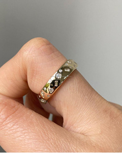 Yellow Gold 5MM Starbright Baguette Cut Prong Setting Moissanite <b>925</b> Sterling <b>Silver</b> Minimalist Wedding Anniversary <b>Ring</b> - Product Image 2