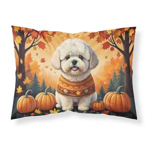 Bichon Frise Fall Artwork Funda De Almohada decorativa Ligero y súper suave Fácil cuidado Cojín de tamaño estándar - Product Image 1