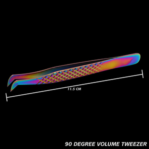 Pinces à cils en acier inoxydable de haute qualité, écologiques, avec grip diamanté, revêtement plasma multicolore, précision. - Product Image 2
