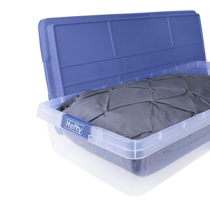 Contenitore di Stoccaggio in Plastica Trasparente HI-RISE da 63 Quarti, Blu, con Coperchio HI-RISE, Confezione da 2, per Organizzazione Sotto il Letto - Product Image 5