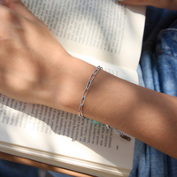Bracelet chaîne en acier inoxydable J&D Jewelry, style paperclip, étanche, minimaliste, à maillons ovales, pour femme, usage quotidien