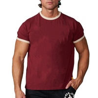 Camisetas de Manga Corta para Hombre, Estilo Clásico, Diseño Moderno y Cómodo, Peso Medio, Cuello en Contraste, Dobladillo Elástico, 100% Algodón