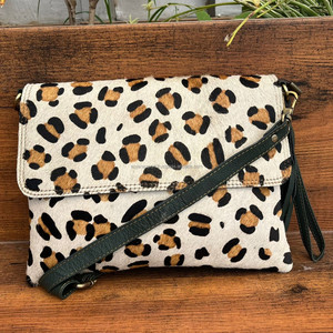 Hot Selling Luxury Ladies Animal Print Cowhide Leather Crossbody Bag for Women's Designer Genuine Leather Wristlet Flap Handbags - Product Image 3