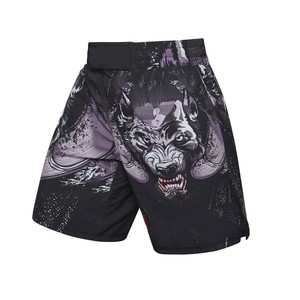กางเกง MMA ชาย สีดำขาว พิมพ์ลายแบบ Sublimation แห้งเร็ว สำหรับกีฬามวยปล้ำผสม ทรงปกติ ไซส์ผู้ใหญ่ - Product Image 1