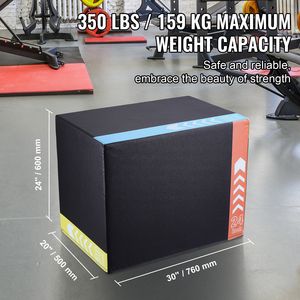 Pedana Pliometrica 3-in-1 in Schiuma EVA da 30/24/20 Pollici, Antiscivolo, per Esercizi Fitness e Allenamento di Agilità - Product Image 2