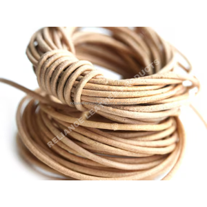 Cordón de cuero redondo natural rústico de 2,5mm 1mm 8mm para trenzado, abalorios y proyectos de bricolaje - Product Image 3