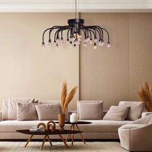 Modern Luxury Crystal Chandelier Black Metal Pendant <b>Light</b> Contemporary <b>LED</b> Hanging <b>Ceiling</b> Lamp Decorative Indoor Lighting - Product Image 3