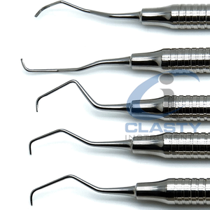 Élévateur dentaire en acier inoxydable à poignée moletée manuelle, instrument chirurgical de classe I, ensemble d'instruments chirurgicaux dentaires - Product Image 4