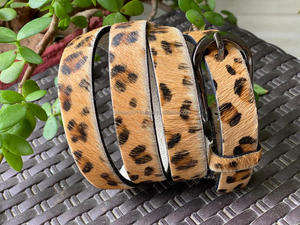 Nuevo elegante y hecho a mano señoras Animal piel cuero clásico cinturón personalizado desgastado Animal estampado piel cuero mujeres cinturones - Product Image 3