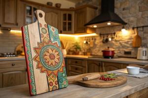Tablas de cortar de madera MDF hechas a mano, pintadas en varios colores, decoración rústica para el hogar |   Fabricación Personalizada al por Mayor (OEM) - Product Image 3