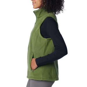 Chaleco de Forro Polar Suave para Mujer, Sin Mangas, con Cierre Completo, para Senderismo y Camping, Transpirable, de Color Sólido, con Logotipo Personalizado, Precio Económico - Product Image 3