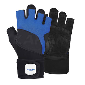 Gants de sport en cuir demi-doigts respirants unisexe avec support de poignet, prix direct usine, pour la gym et l'entraînement, en promotion en ligne - Product Image 1