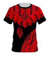 T-shirt tricoté grande taille coupe ajustée motif tribal polynésien Maori Samoan Tapa respirant écologique printemps