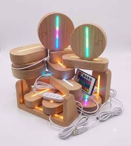 ฐานไฟ LED RGB รูปวงรีสำหรับแผ่นอะคริลิค ของขวัญงานศิลปะ ฐานไฟกลางคืนแบบ USB พร้อมสายและสวิตช์ - Product Image 3