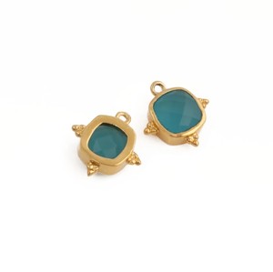 Gold Plated Bezel Set <b>Cushion</b> Gemstones Handmade Charm Pendant - DIY Making Fashion Jewelry for Wholesale - Product Image 4
