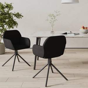 Ensemble de 2 chaises de salle à manger pivotantes noires - Product Image 1