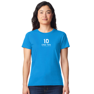 Camiseta de Mujer de Peso Medio en Color Zafiro, Algodón Suave, Manga Corta, Cómoda, Informal, Básica, de Primera Calidad - Product Image 1