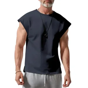 Men's High Street Style V-neck Tank Top 100% Polyester Solid Crocheted Anti-Pilling Quick Dry Breathable Custom Design Private - Product Image 6