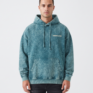 Sudadera con capucha de algodón grueso lavado para hombre, estilo oversize, casual, con hombros caídos, venta al por mayor - Product Image 5