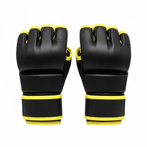 Professional MMA Grappling <b>Gloves</b> Open Finger Long Wrist Strap - Product Image 4