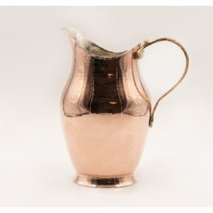Carafe à eau de luxe en cuivre pur avec couvercle, motif diamant en relief, artisanale, pour hôtels, maisons et restaurants - Product Image 3