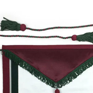 Customized Masonic Apron Square Shape Solid Color Fabric Woven Badge with Lace Decoration for Garment Application - Product Image 2