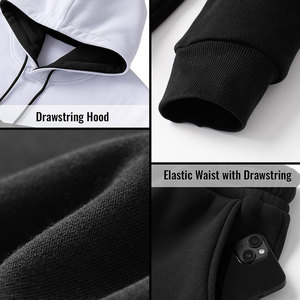 New Arrival Men Streetwear Sweat Suit Set Oversized Fleece Hoodie And <b>Jogger</b> Wholesale Supplier - Product Image 4