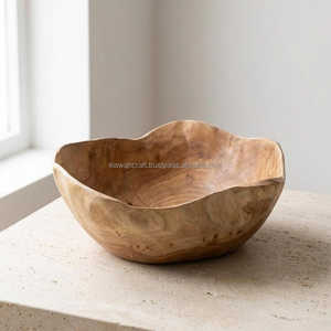 Handcrafted Solid Wooden <b>Bowl</b> Handmade Root Wooden Salad <b>Bowl</b> Wooden Kitchen Decor <b>Large</b> Serving <b>Bowl</b> - Product Image 6