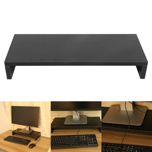 Italian Black White Floating Shelf Monitor <b>Stand</b> for <b>Desktop</b> Indoor Use with Easy Assembly - Product Image 3