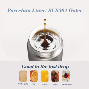 Nouveau populaire 16oz/500ml porcelaine intérieure/extérieur Sus 304 flacon à vide bouteille de boisson de sport avec doublure en porcelaine et couvercle en porcelaine - Product Image 3
