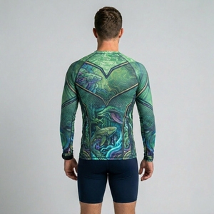 Men's Sublimation Rash Guard <b>Printed</b> Spandex Rash Guard Gym <b>Surfing</b> Diving Compression Shirts Men's Sublimation Rash Guard - Product Image 5