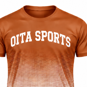 Rust Brown and <b>White</b> Gradient Sublimation <b>T</b> <b>Shirt</b> Men Short Sleeve Crew Neck Custom Printed Sports Training Performance Athletic - Product Image 3
