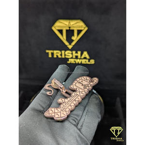 Men Iced Out "The doll" Name Pendant VVS Moissanite Diamonds with 925 Sterling <b>Silver</b> Hip Hop Jewelry By Trisha Jewels - Product Image 6