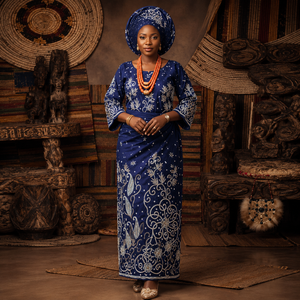 White Luxury Beaded George <b>Fabric</b> with Gold Floral Embroidery for Nigerian Wedding & Party Wear - Product Image 5