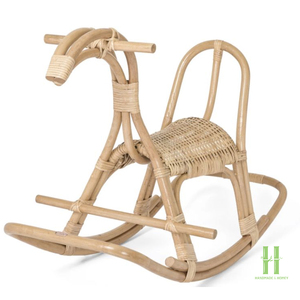 Cheval à bascule en rotin fait main écologique, jouet à bascule en osier naturel pour bébé, décoration pour chambre d'enfant et salle de jeux - Product Image 3