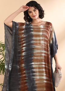 High Quality Designer Rayon <b>Kaftan</b> Tie Dyed <b>Summer</b> Daily Wear Regular Fit Sweetheart neck at Best Price by Supplier - Product Image 3