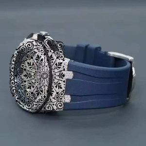 Reloj Cuadrado de Plata con Incrustaciones de Moissanita, Unisex, de Lujo, Marca AMBER JEWELS, Movimiento de Cuarzo Analógico CITIZEN, Esfera de Cristal de Zafiro, 46 mm - Product Image 3
