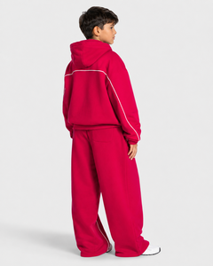 Oversized Boys Two-Piece Fleece Tracksuit <b>Set</b> Breathable Eco-Friendly Polyester/Cotton Loose Fit Winter Casual Wear Drawstring - Product Image 2