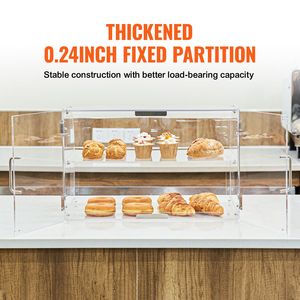 Vetrina Espositiva per Pasticceria a 2 Livelli in Acrilico con Accesso Posteriore e Lati Rimovibili per Centri Commerciali e Negozi - Product Image 3