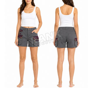 Shorts cargo pour femmes, vente en gros, faible MOQ, taille ajustable, multi-poches, décontractés, pour l'extérieur, nouvelle mode avec braguette boutonnée - Product Image 6