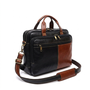 Sac messager pour ordinateur portable en cuir de veau brun de haute qualité, classique, durable, imperméable, écologique, antichoc et léger - Product Image 4