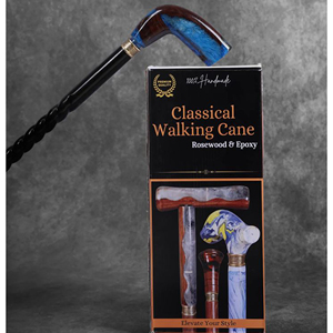 Canne de marche traditionnelle en bois pour seniors, bâton décoratif en bois dur avec sculpture artistique, pour la marche en extérieur - Product Image 5