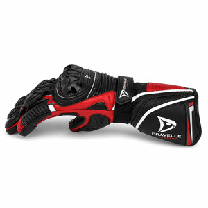 Guantes de Carreras de Cuero Genuino con Protección de Palma de Fibra de Carbono, Cierre Transpirable de Velcro, Unisex para Motociclismo - Product Image 3