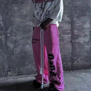 Wholesale Screen Printing Pants <b>Jogger</b> Trousers Vintage Heavy Weight Baggy Wide Leg Cotton <b>Stacked</b> Sweatpants Men's Trousers - Product Image 2