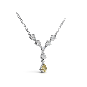 Collier pendentif en or 18 carats avec diamant taille poire certifié IGI, bijoux fins de luxe en rhodium pour mariage, fiançailles, cadeau - Product Image 2