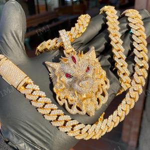 จี้รูปมังกรประดับเพชร, จี้มังกรฮิปฮอปประดับเพชร, จี้เพชรโมอิสซาไนต์ธรรมชาติ, เงินแท้ 925, จี้ฮิปฮอป - Product Image 3