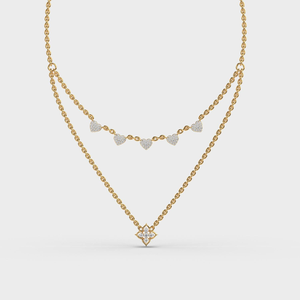Collier Cœur Superposé de Luxe, Chaîne en Argent, Pendentif Diamant Moissanite, Bijou Unisexe, Cadeau pour Fête et Occasion, Plaqué Rhodium - Product Image 5